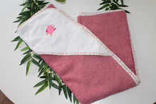 Charger l'image dans la galerie, Cape de Bain "Petit Hiboux Rose"