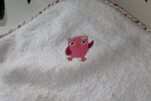 Charger l'image dans la galerie, Cape de Bain "Petit Hiboux Rose"