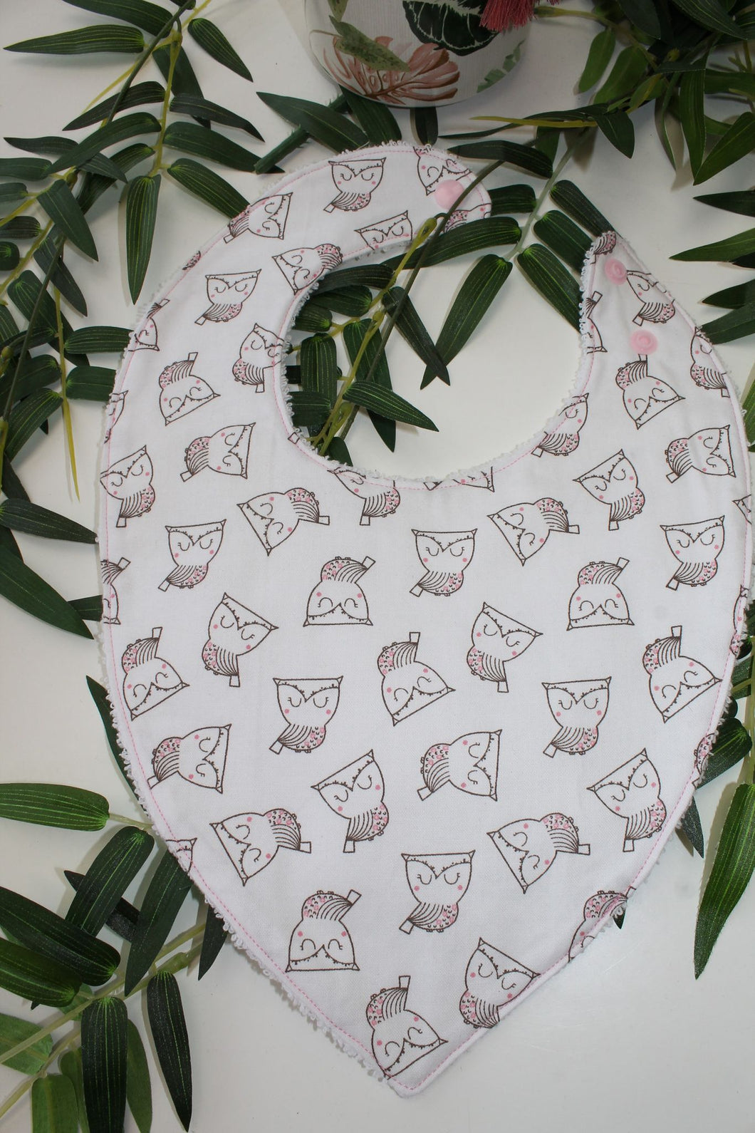 Bavoir bandana Hiboux Fleuri