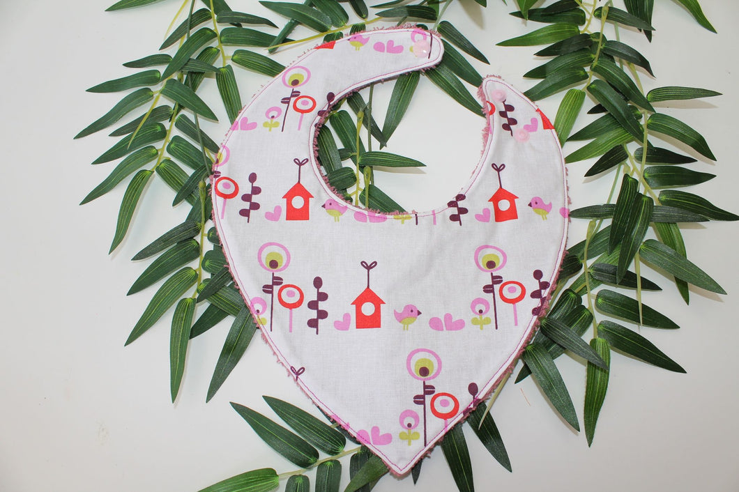 Bavoir bandana Fleurs et Oiseaux