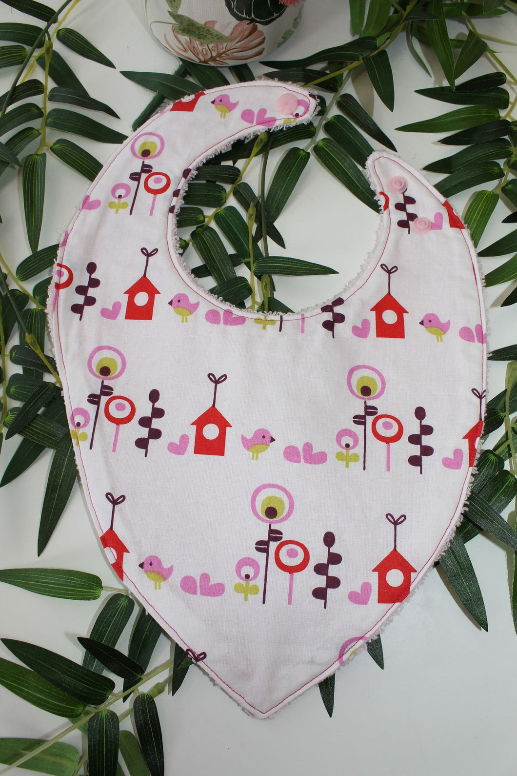 Bavoir bandana Fleurs et Oiseaux