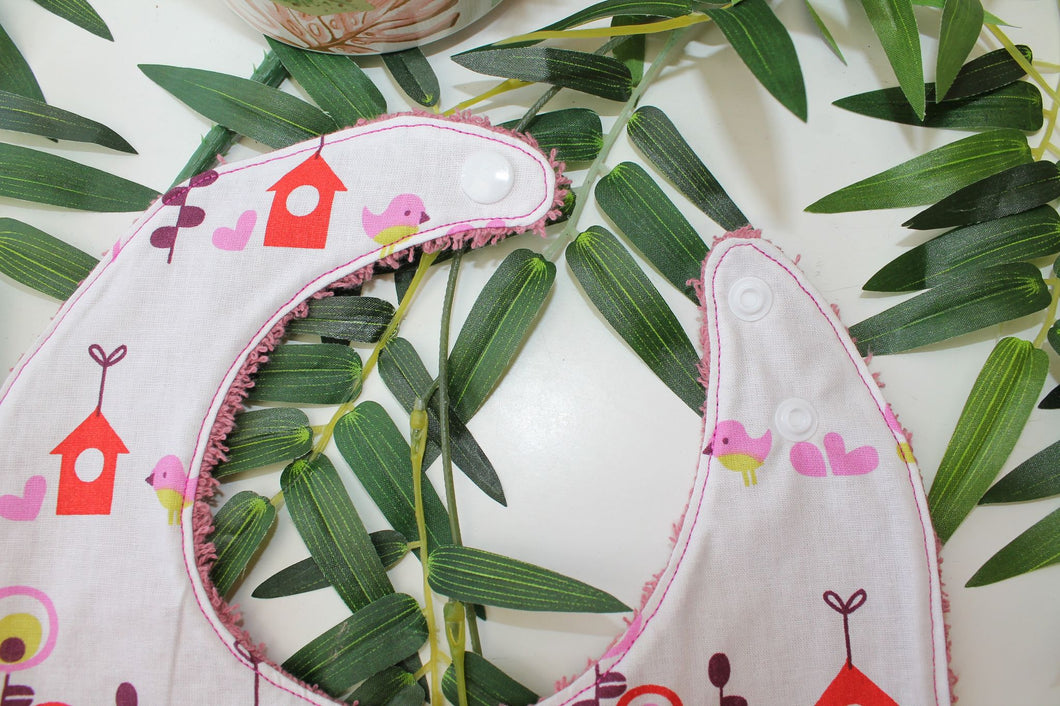 Bavoir bandana Fleurs et Oiseaux